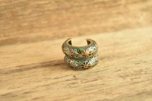 Plique-à-jour Hoop Earrings